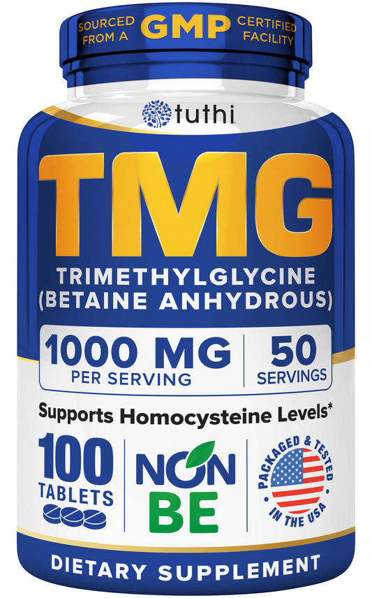 Tuthi TMG Supplements - 100 Vegan-Friendly Tablets