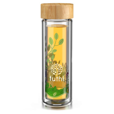 Glass Tea Tumbler - Herbal Garden